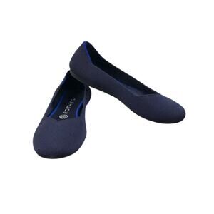 ROTHY'S Maritime Round Toe Ballet Flat Shoe Women 8.5 Blue Classic Timeless City